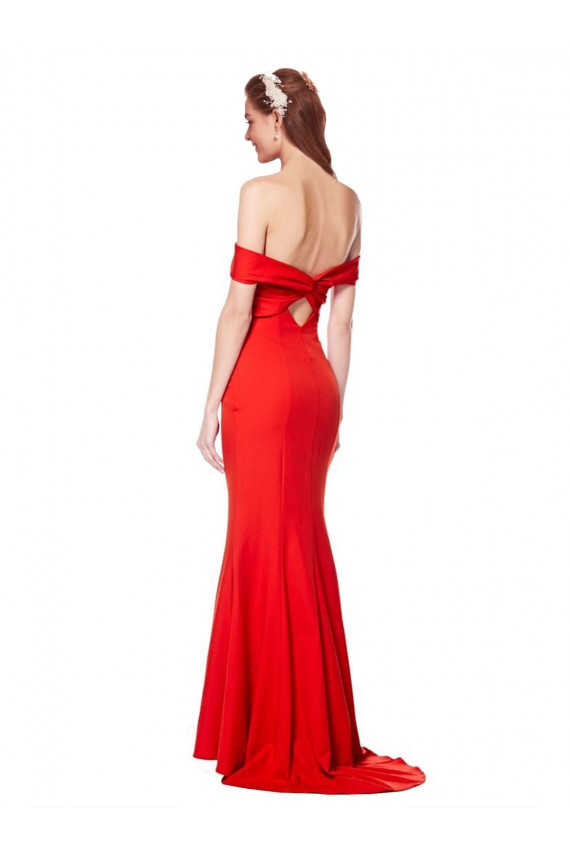 Purchase Stretch Crepe Mermaid Long Sleeveless Evening Dress