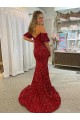 Purchase Velvet Sequin Sheath Court Train Short Sleeves Evening Dress