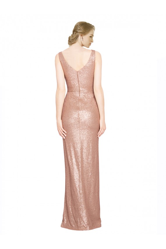 Purchase Sequin Sheath Long Sleeveless Evening Dress
