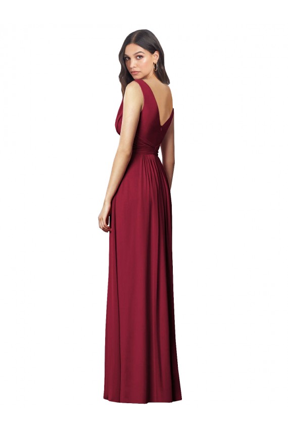 Purchase Soft Chiffon A-Line Long Sleeveless V-Back Semi Formal Evening Dress