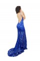 Purchase Lace Mermaid Long Sleeveless Open Back Semi Formal Evening Dress