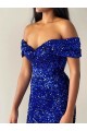 Purchase Velvet Sequin Mermaid Sweep Train Sleeveless Prom Dress