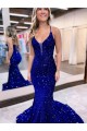Purchase Velvet Sequin Mermaid Court Train Sleeveless Prom Dress