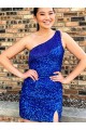 Purchase Velvet Sequin Sheath Short Sleeveless Prom Dress