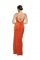 Purchase Stretch Satin Sheath Sweep Train Sleeveless Criss Cross Back Formal Evening Dress