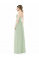 Purchase Soft Chiffon Long Sleeveless Low Back Front Slit Evening Dresses