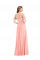 Purchase Soft Chiffon A-Line Long Flutter Sleeves Semi Formal Evening Dress