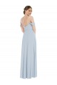 Purchase Soft Chiffon A-Line Long Flounce Sleeves Semi Formal Evening Dress