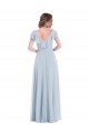 Purchase Soft Chiffon A-Line Long Sleeveless V-Back Black Tie Evening Dress