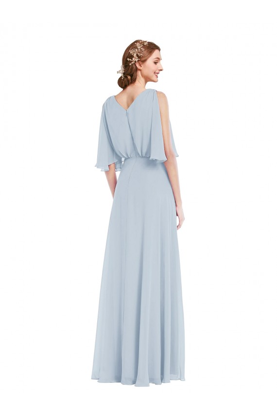 Purchase Soft Chiffon A-Line Long Half Sleeves Evening Dress