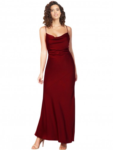 Purchase Silky Satin Sheath Long Sleeveless Low Back Black Tie Evening Dress