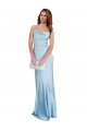 Purchase Silky Satin Sheath Sheath Sleeveless Light Sky Blue Formal Evening Dress
