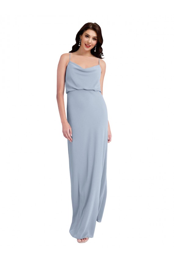 Purchase Stretch Crepe Sheath Long Sleeveless V-Back Formal Evening Dress