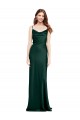Purchase Stretch Satin Sheath Long Sleeveless V-Back Black Tie Evening Dress