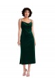 Purchase Stretch Velvet Sheath Midi Length Sleeveless Criss Cross Open Back Black Tie Evening Dress