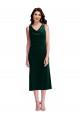 Purchase Stretch Velvet Sheath Midi Length Sleeveless V-Back Evening Dress