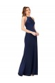 Purchase Silky Satin Sheath Long Sleeveless Criss Cross Back Formal Evening Dress