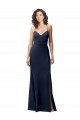 Purchase Stretch Crepe Sheath Long Sleeveless Criss Cross Back Formal Evening Dress