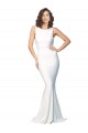 Purchase Stretch Crepe Sheath Long Sleeveless High Neck Low Back Prom Dresses