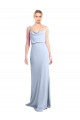 Purchase Stretch Crepe Sheath Long Sleeveless V-Back Formal Dress