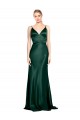 Purchase Stretch Satin Sheath Long Sleeveless V-Back Formal Evening Dress
