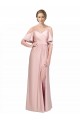 Purchase Silky Satin Sheath Long Cold Shoulder Low Back Formal Evening Dress