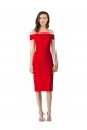 Purchase Stretch Crepe Sheath Cocktail Length Sleeveless Formal Evening Dress