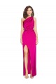 Purchase Silky Satin Sheath Long Sleeveless High Side Slit Prom Dresses