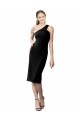 Purchase Stretch Crepe Sheath Cocktail Length Sleeveless Black Prom Dresses