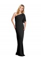 Purchase Stretch Crepe Sheath Long Flutter Sleeves Formal Evening Dress