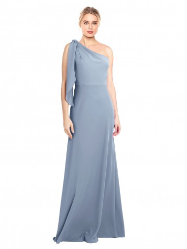 Purchase Stretch Crepe Sheath Long Flutter Sleeves Formal Dress