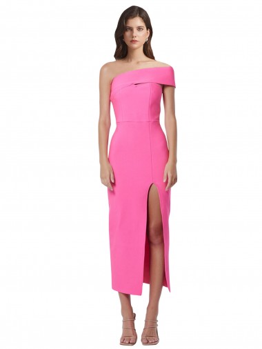 Purchase Stretch Crepe Sheath Midi Length Sleeveless Formal Evening Dress