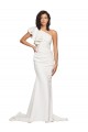 Purchase Stretch Crepe Sheath Sheath Sleeveless Ivory Semi Formal Evening Dress