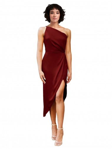 Purchase Stretch Satin Sheath Sheath Sleeveless Burgundy Black Tie Evening Dress
