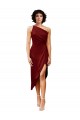 Purchase Stretch Satin Sheath Sheath Sleeveless Burgundy Black Tie Evening Dress