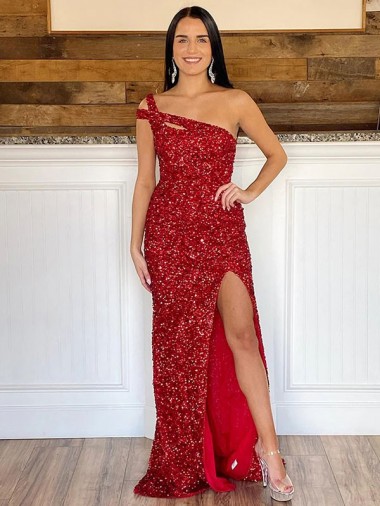 Purchase Velvet Sequin Sheath Sweep Train Sleeveless Long Prom Dress
