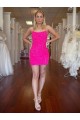 Purchase Velvet Sequin Sheath Short Sleeveless Spaghetti Straps Prom Dress