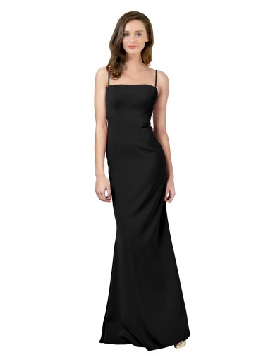 Purchase Stretch Crepe Sheath Long Sleeveless Open Back Formal Evening Dress
