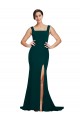 Purchase Stretch Crepe Sheath Sweep Train Sleeveless Semi Formal Evening Dress