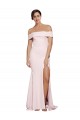 Purchase Stretch Crepe Sheath Sweep Train Sleeveless Low Back Formal Evening Dress