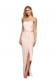 Purchase Stretch Crepe Sheath Long Sleeveless Low Back Nude Prom Dresses