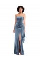 Purchase Stretch Velvet Sheath Long Sleeveless Low Back Formal Evening Dress