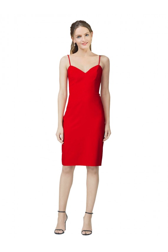 Purchase Stretch Crepe Sheath Sheath Sleeveless Red Formal Evening Dress