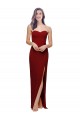 Purchase Stretch Crepe Sheath Long Sleeveless Low Back Evening Dress