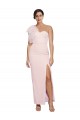 Purchase Stretch Crepe Sheath Long Sleeveless Low Back High Slit Prom Dresses