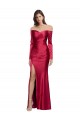Purchase Stretch Satin Sheath Long Long Sleeves Formal Evening Dress