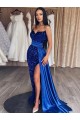 Purchase Velvet Sequin Sheath Sweep Train Long Sleeveless Sweetheart Evening Dress