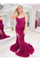 Purchase Velvet Sequin Sheath Sweep Train Sleeveless Sweetheart Evening Dress