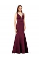 Purchase Satin Sheath Long Sleeveless V-Back Formal Evening Dress