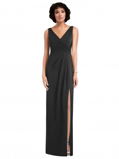 Purchase Spandex Sheath Long Sleeveless V-Back Formal Evening Dress